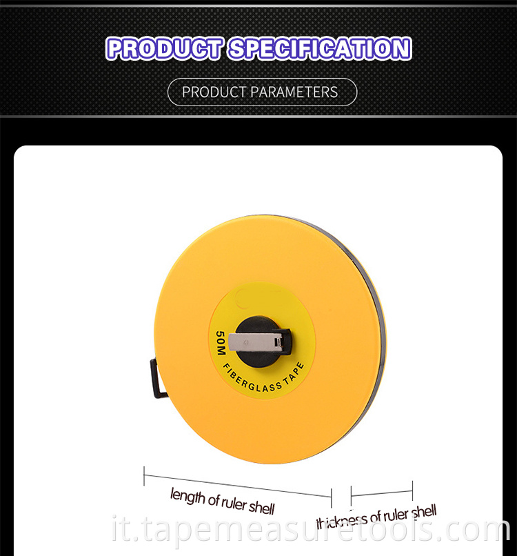 Righello in fibra 30 m 50 m 100 m righello a disco metro a nastro in plastica morbida manuale può essere personalizzato metro a nastro in pelle